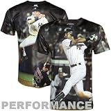 MLB Boy's New York Yankees Derek Jeter Sublimated High Definition Photo Tee Shirt (Yankees, Large)