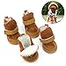 ETOPSTECH 4 Pcs Pet Dog Puppy Cotton Blend Shoes Winter Snow Warm Walking Boots Khaki New - L
