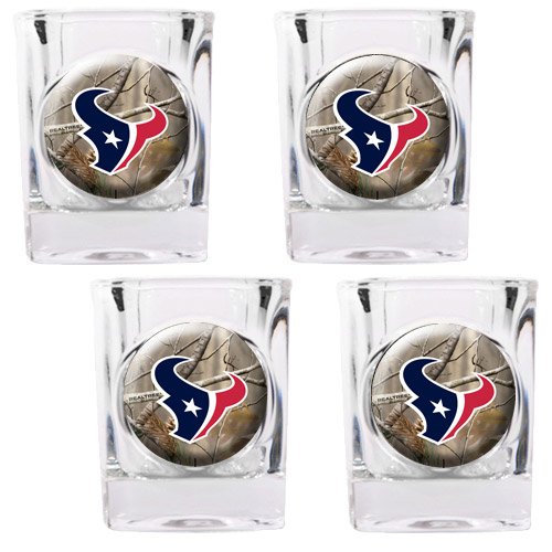 Houston Texans NFL Open Field 4pc Square Shot Glass Set