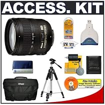 Accessory Kit for Nikon D200 D300 Digital SLR Camera with Nikon AF-S 18-70mm DX f/3.5-4.5 G ED-IF Lens + Deluxe SLR System Camera Case (Lens Refurbished by Nikon U.S.A.)