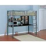 Twin Size Loft Bunk Bed in Charcoal Finish - Monster Bedroom Collection