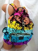Hot Sale Victoria Secret Pink BackPack Schoolbag Rainbow Sequin PINK