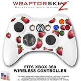 Strawberries on White Skin by WraptorSkinz TM fits XBOX 360 Wireless Controller (CONTROLLER NOT INCL
