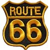Logo Aufn�her / Iron on Patch " ROUTE 66 "