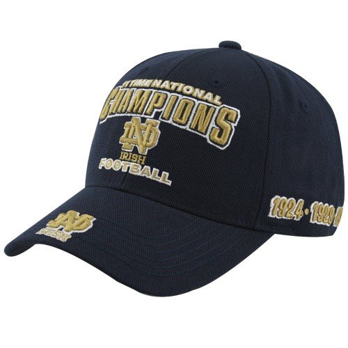 Buy Twins Enterprise Notre Dame Fighting Irish Navy Blue 11-Time Football National Champions Adjustable... by Football Fanatics