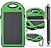 COTTEE 5000mAh Dual USB Port Portable Solar Battery Panel - Green