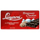 Lazzaroni Dark Chocolate Bar with Amaretti Crumble, 3.17-Ounce Bars (Pack of 12)