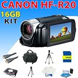 Pocket Video Camera Canon VIXIA HF R20 HF R20 HFR20 Flash Memory Camcorder  + 16GB Deluxe Camorder Accessory Kit