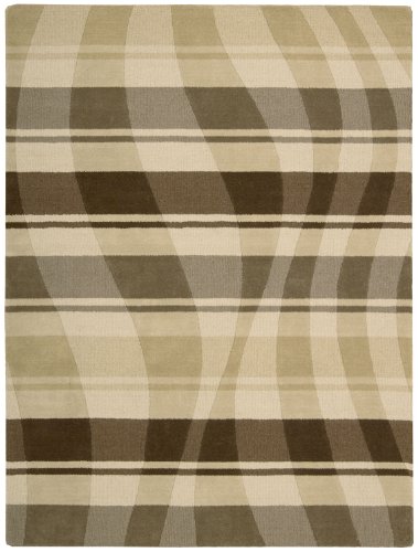 Nourison Elements Beige/Brown Abstract 5.6-Feet by 7-1/2-Feet 100-Percent Wool Area Rug