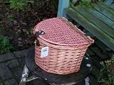 WICKER BIKE BASKET WITH LID & HANDLEBAR MOUNTS