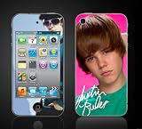 iPod Touch 4G Justin Bieber #1 My World 2.0 Vinyl Skin kit fits 4th generation iPod apple iTouch decal cover Skins never say never