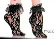 Dressy Lace Ankle Socks, Nylon Available in Asst. Colors