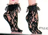 Dressy Lace Ankle Socks, Nylon Available in Asst. Colors