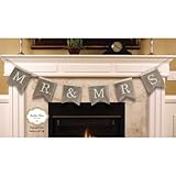 Mr. And Mrs. Burlap Wedding Bunting Banner