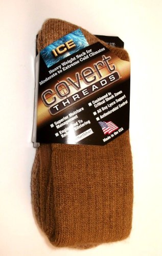Covert Threads - ICE Extreme Cold Territory Military Boot Sock (Large, Coyote Brown)