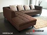 2PC NEW MODERN DARK BROWN FABRIC SECTIONAL SOFA S4805L
