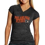 NHL Touch by Alyssa Milano Philadelphia Flyers Ladies Black V-neck Tri-Blend T-shirt (Large)