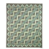 IMAGE OF Patch Magic King Green Log Cabin Quilt, 105-Inch by 95-Inch