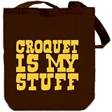 Croquet Is My Stuff Sports Tote Bag (Brown, Canvas, Unisex)