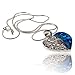 Embolden Jewelry Silver Blue Green Abalone Shell Heart Pendant Love Necklace for Wife Mother Girl