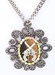 Rocker Jewelry Tiger Eye Double Guns Pendant Large Unisex pendant