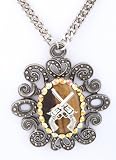 Rocker Jewelry Tiger Eye Double Guns Pendant Large Unisex pendant