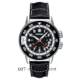 Commando Traveler Men's Watch with Black Dial and Black Leather Strap by Wenger - Maker of the Genu