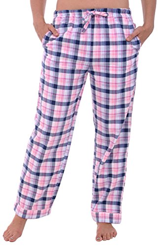 Del Rossa Women's Flannel Pajama Pants, Long Cotton Pj Bottoms
