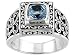 2.00CT BLUE TOPAZ STERLING SILVER FILIGREE DESIGN RING