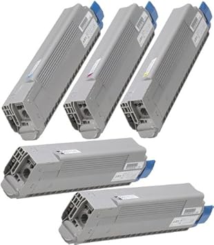 【クリックで詳細表示】【5本】C810/C830 大容量カラー4色セット＋黒 リサイクルトナーカートリッジ OKIビジネスレーザープリンター複合機用： パソコン・周辺機器