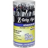 Zebra Pen Z-Grip Flight Retractable Pen, 1.2mm, Barrel of 36, 16-Black/10-Blue/10-Red (92209)