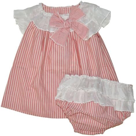 Kerubins Salmon Baby Girl Dress with Romper-6 Months