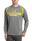 NFL Men's Green Bay Packers Fanfare IV Long Sleeve Crew Neck Synthetic Marled Tee (Dark Green/Gold, Medium)