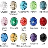 Beadnova Wholesale Mix Lot 8mm Briolette Faceted Roundelles Crystal Glass Beads For Jewelry Making Findings with Container Box (450pcs)