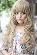 2013 New Fashionable Cute Barbie Doll Long Full Healthy Wavy Kanekalon As Real Hair Wig K007 Blonde