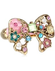 Betsey Johnson "Fairyland" Multi-Charm Bow Stretch Ring, Size 7.5