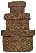 Natural Hand Woven Seagrass Round Baskets with Lids Lg=14"Dx8.5"H Set of 3