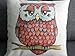 Decorbox Cotton Linen Square Throw Pillow Case Decorative Cushion Cover Pillowcase for Sofa Cute Cartoon Red Owl 18 