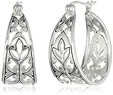 Sterling Silver Filigree Hoop Earrings (1.0