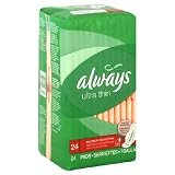 Always Ultra Thin Maximum Protection With Flexi-wings, 24-Count Packages (Pack of 6)