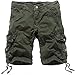 HEMOON Mens Military Style Twill Cargo Shorts Quick-dry Summer Shorts (WITHOUT BELT)