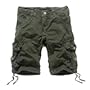HEMOON Mens Military Style Twill Cargo Shorts Quick-dry Summer Shorts (WITHOUT BELT)