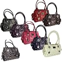 Womens LYDC Patent Croc Leather Shoulder Hand Bag