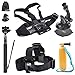 EEEKit 5in1 Accessories Starter Kit for ASX ActionPro Sports Cam,Head Strap,Floaty Grip Pole,Chest Harness,Car Mount and Selfie Stick Monopod Pole