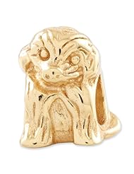 Sterling Silver Gold plated Reflections Sitting Puppy Bead