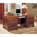 Traditional Cherry Brown Finish Computer Desk Work Station by visiondecor Furniture