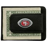 San Francisco 49ers Black Leather Card Holder & Money Clip