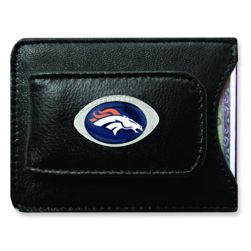 NFL Denver Broncos Leather Money Clip & Card Holder