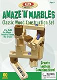 POOF-Slinky 4600M Ideal Amaze N Marbles Classic Wood Construction Set with Sealed Storage Box, 60-Pieces