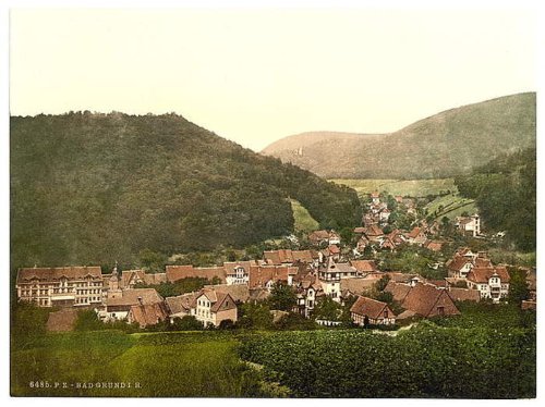 Canvas Print of: Bath Grund (i.e. Bad Grund), Hartz, Germany wall sized poster (photochrom) photochrome measured in inches online